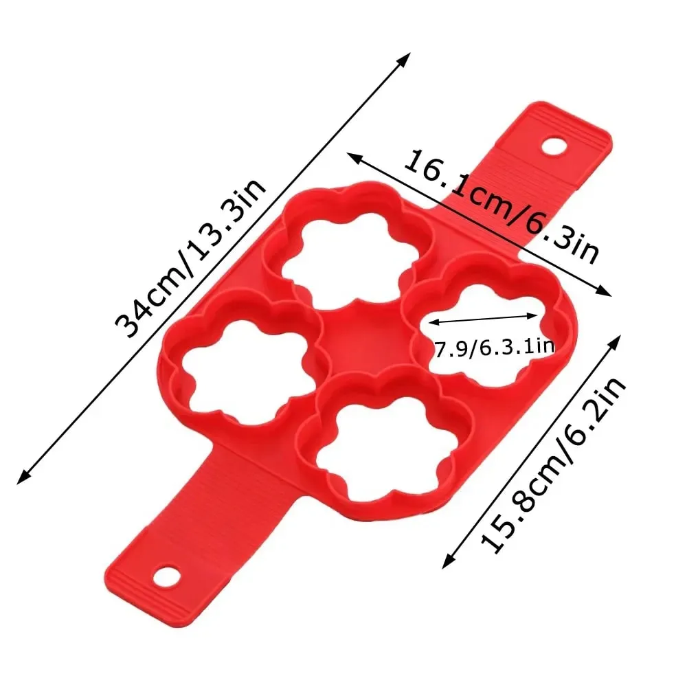 Egg Pancake Ring Nonstick Pancake Maker Mold Silicone Egg Cooker Fried Egg Shaper Omelet Moulds for Kitchen Baking Accessories
