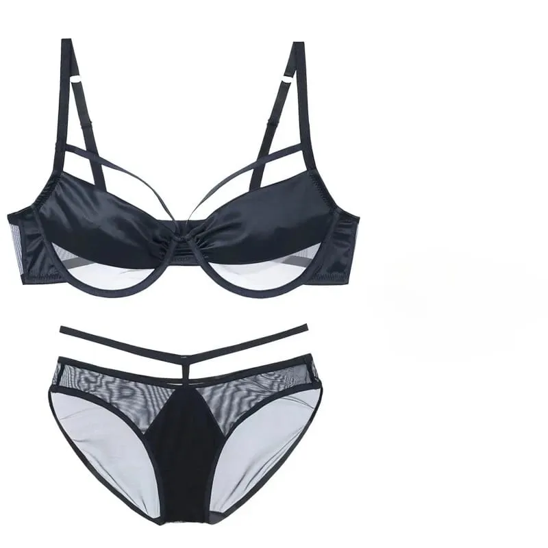 Ladies New Thin Cup Slimming Lingerie Set Soft underwire Push Up Bra Minimizing Effect Gathers Side Bulge Anti Sagging Soft — image 2