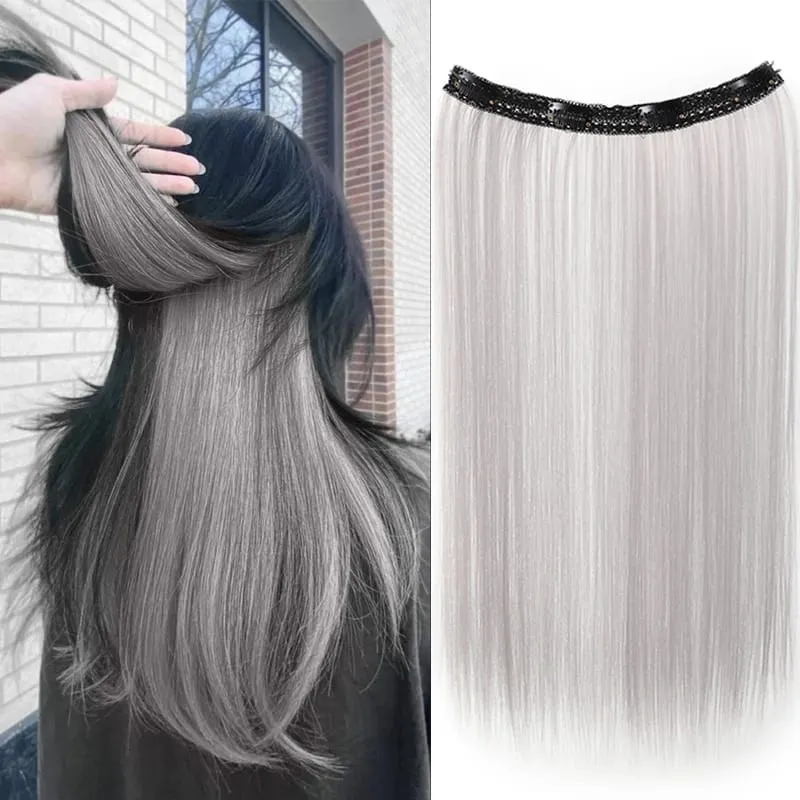 20inch Hair extensions Wig Hair Clips Hair piece Synthetic Straight Hair Extensions with 4clips for Women Halloween Party — image 13