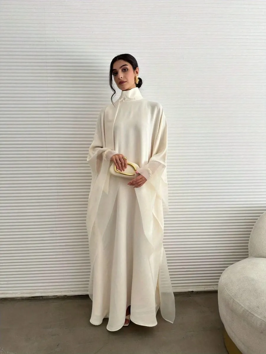 Mellanöstern Abaya Kvinnor Elegant Abayas Helärmad Lös festklänning Kväll Kaftans JilbabsIslamiska traditionella kläder — image 3