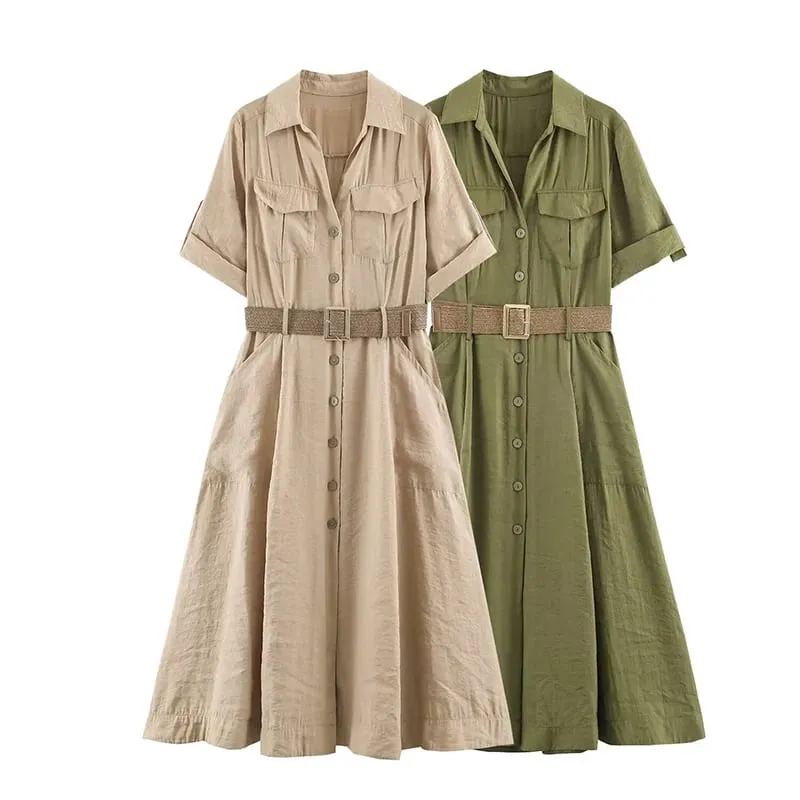 Dress Women's Summer 2026 New Chic Slim Belt Elegant Women's Long Dress Fashion Comfortable Youth Holiday Street Dresses — image 1