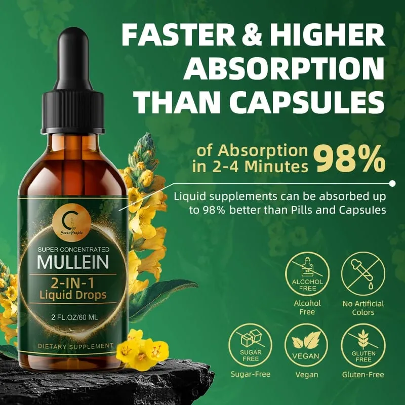 Mullein Drops for Lungs - Organic Liquid - Mullein Leaf Extract Supplement -- Lung & Bronchial Cleanse — image 5