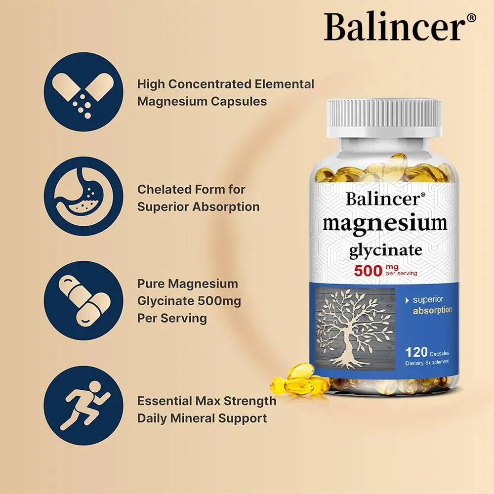 Kapsul Magnesium Glycinate 500mg - Menyokong Sendi Otot dan Kesihatan Jantung Menggalakkan Tidur Nyenyak — image 4