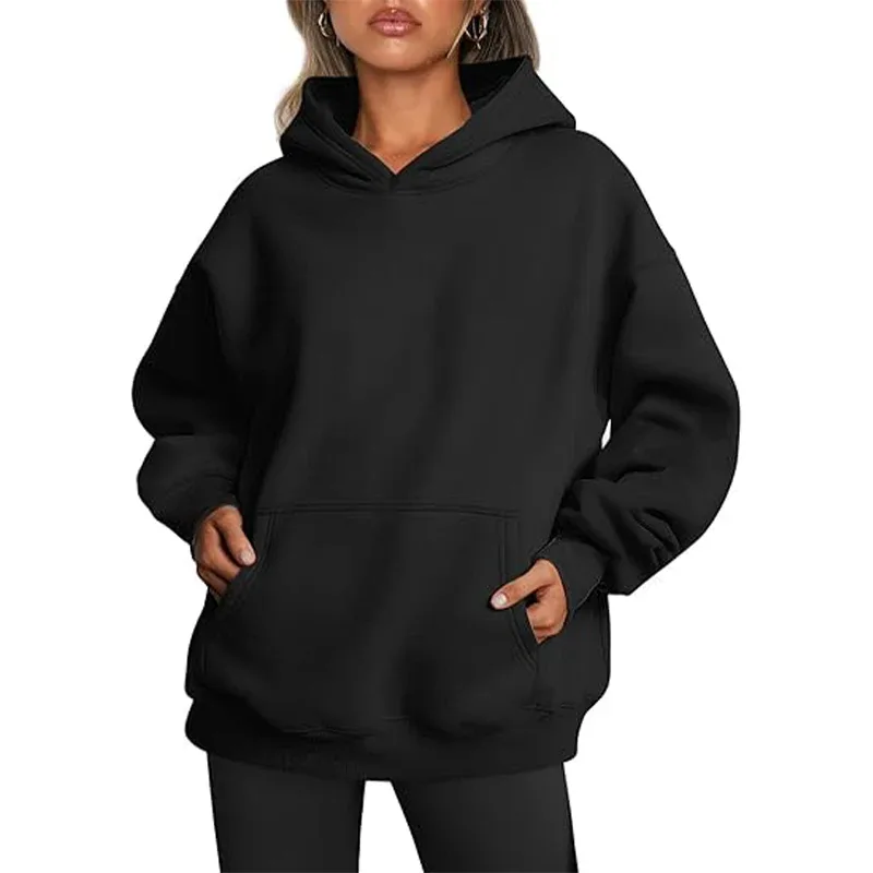 Gör-det-själv-design Oversize-huvtröjor Dammode Skräddarsytt tryckt lös långärmad axel Drop Cuff Sweathsirts Pullovers Sudadera — image 3