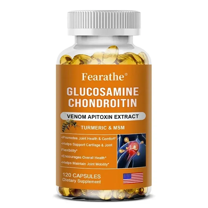 Glucosamina Condroitina Veneno de Abelha Cúrcuma e MSM - Ossos Articulação Antioxidante Suporte Digestivo Não-OGM