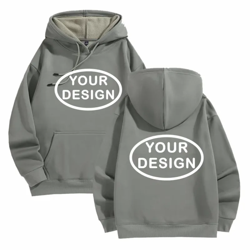 Na-customize na Naka-print na Mga Hoodies ng Lalaki at Babae na Loose Casual Fashion Long Sleeved Pullovers na Burdado na LOGO Street Sports Shirts