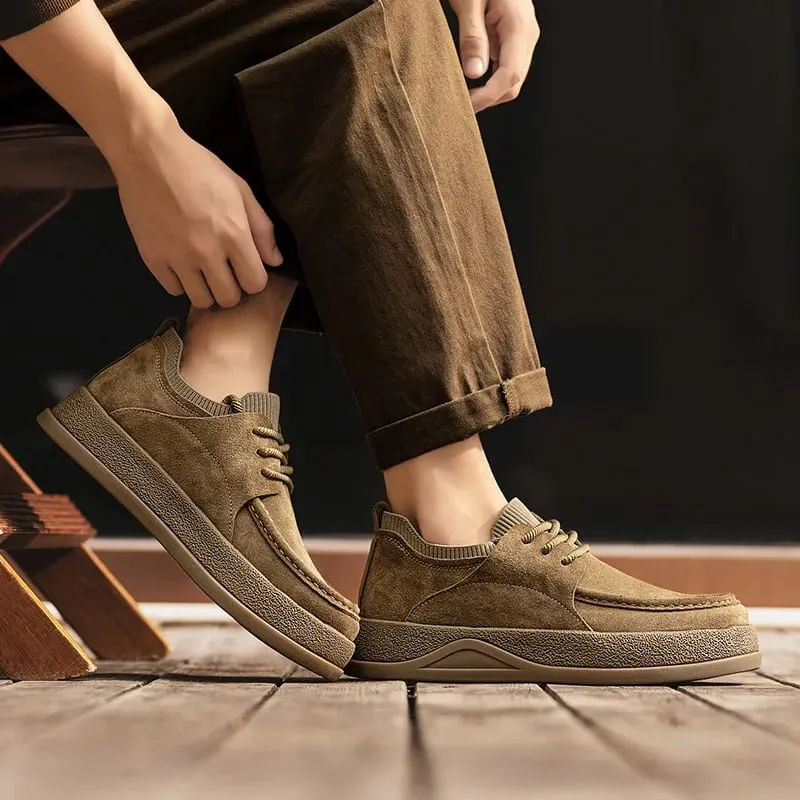 Autumn Wide Toe Spring New Men's Cowhide Fashion Versatile Single Short Boots Soft Leather Men's Boots Zapatillas De Deporte — image 5