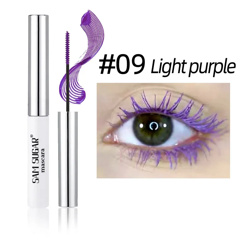 Färgglad Slender Mascara Vattenfast Snabbtorkande Curling Ögonfransar Flerfärgade Fransar Makeup Långvarig Blågrön Kosmetika — image 15