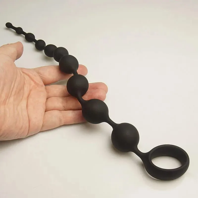 Silicone Anal Beads Sex Toys 10 Increasing Size Balls Anus Butt Plug Analplug Buttplug Butplug With Easy Pull Loop Handle — image 8
