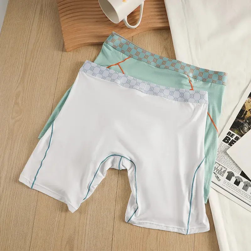 Cueca boxer masculina de fibra de bambu, calcinha masculina respirável em u convexo com bolsa longa, plus size — image 11