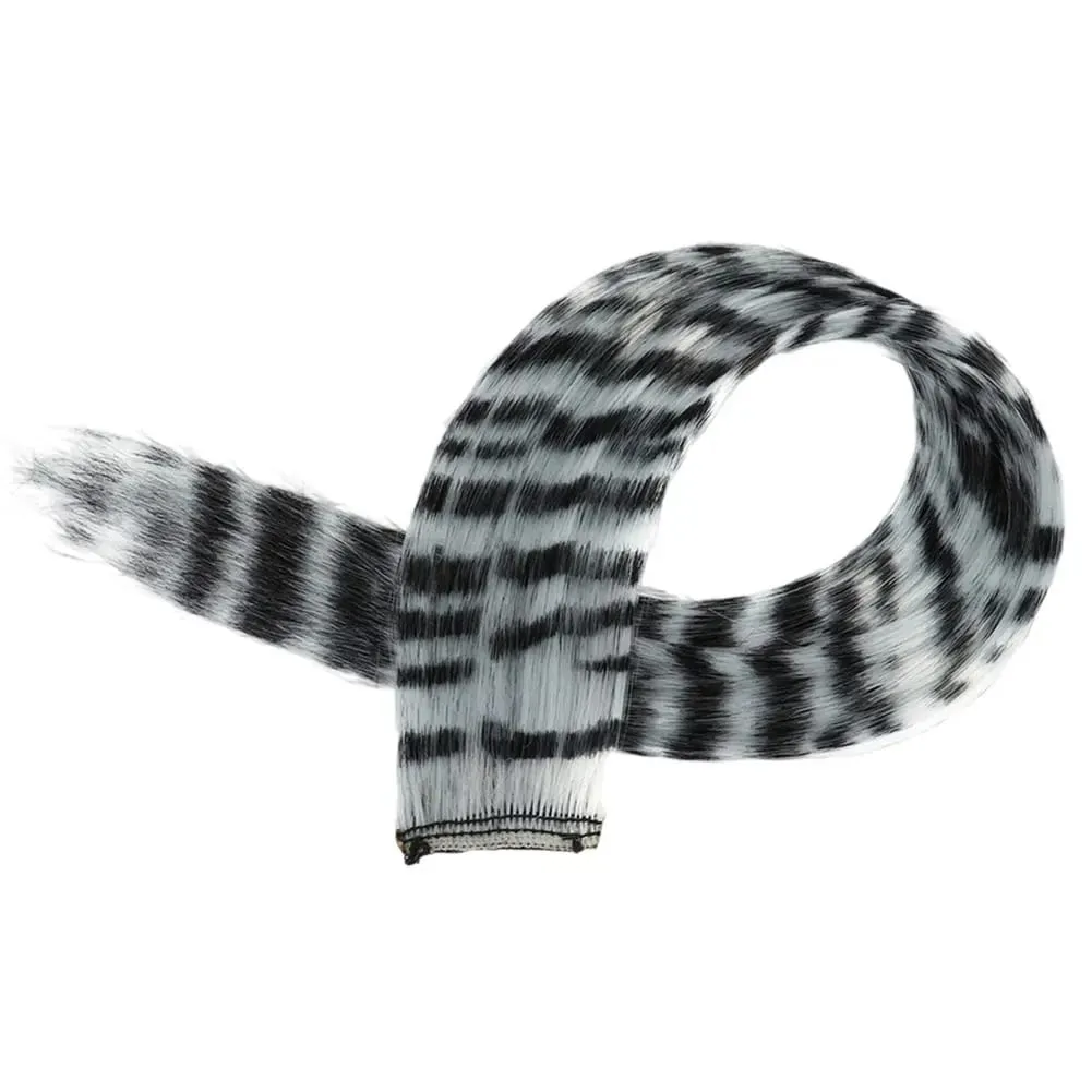 1Pc Clip-in Stripe Printed Synthetic Hair Colorful Long Straight Hair Pieces clip in Hair Extensions for Daily or Christmas wear — image 13