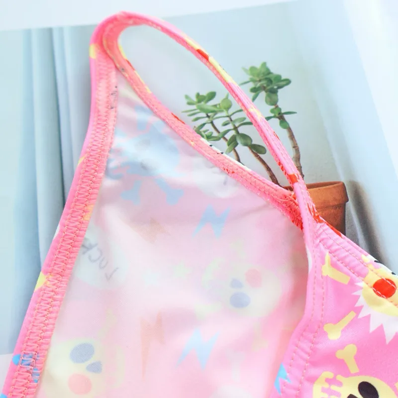 Cuecas masculinas de cintura baixa com bolsa grande e estampa de caveira, tecido elástico confortável para uso diário