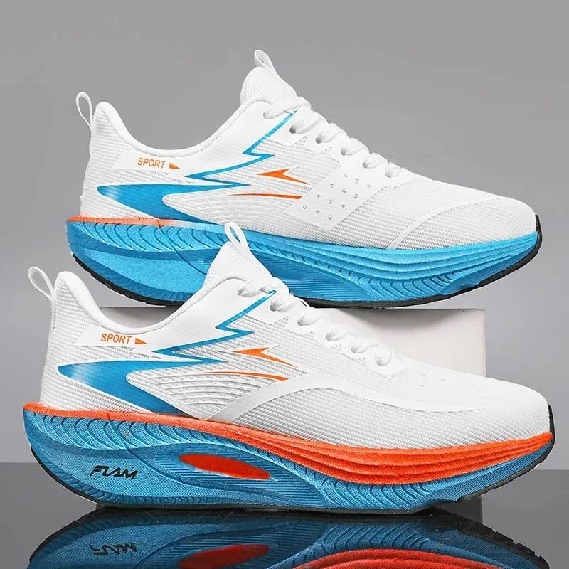 Men Marathon Sports Running Shoes Carbon Board Breathable Lightweight Women's Comfortable Autumn Christmas Athletic Sneakers — image 2