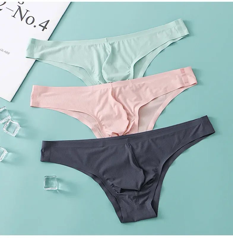 Nửa Hông Tam Giác Nhỏ Quần Lót Nam Eo Thấp Gợi Cảm Trẻ Trung Băng Lụa Không Đường May Quần Đùi Mùa Hè Nhẹ Thoáng Khí Quần Lót — image 15