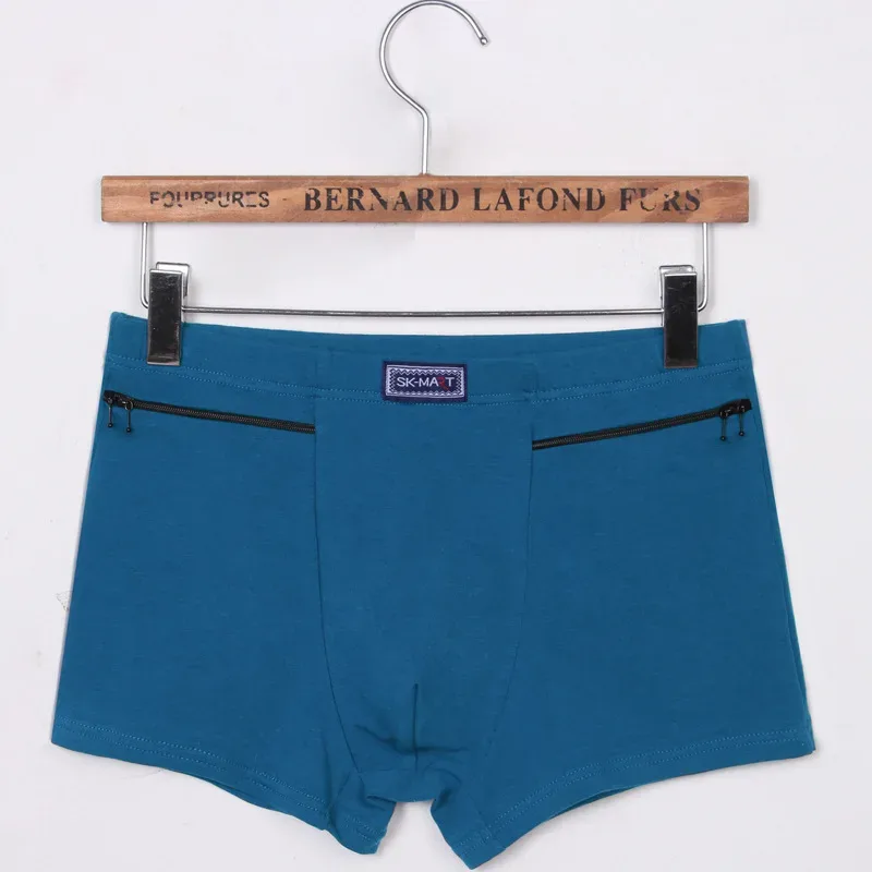 Cuecas boxer masculinas com bolsos, cuecas antirroubo, dois bolsos com zíper, cuecas de algodão, cuecas boxers masculinas, shorts de saque 3256802472559571