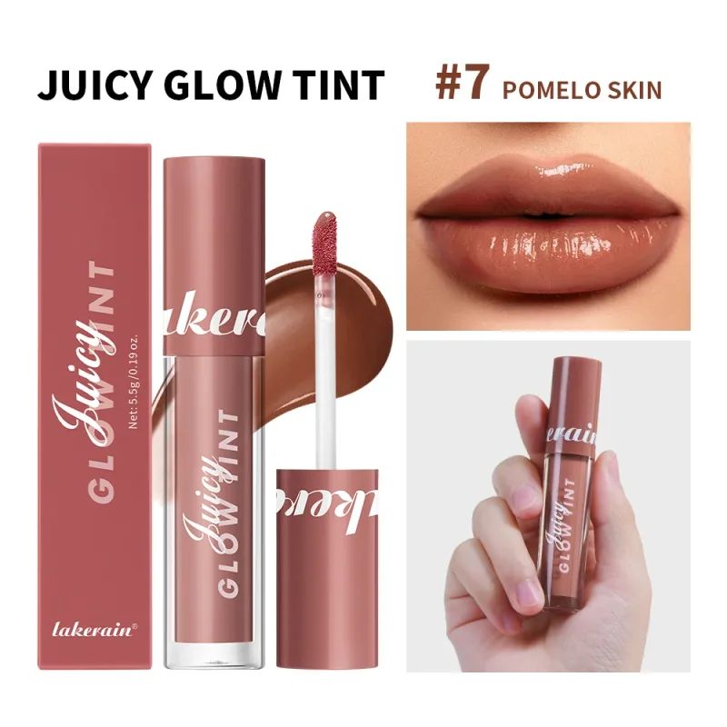 Juteux lueur teinte pour les lèvres miroir brillant à lèvres hydratant en profondeur longue durée rosée hydratant Non collant haute brillance teinté maquillage pour les lèvres