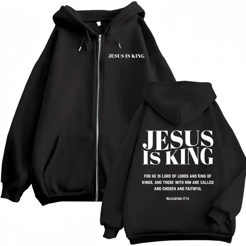 Christian Jesus Bible Verse Print Zipper Hoodie High Quality Fashion Zip Up Pullovers Men Women Casual Long Sleeve Sweatshirts — image 1