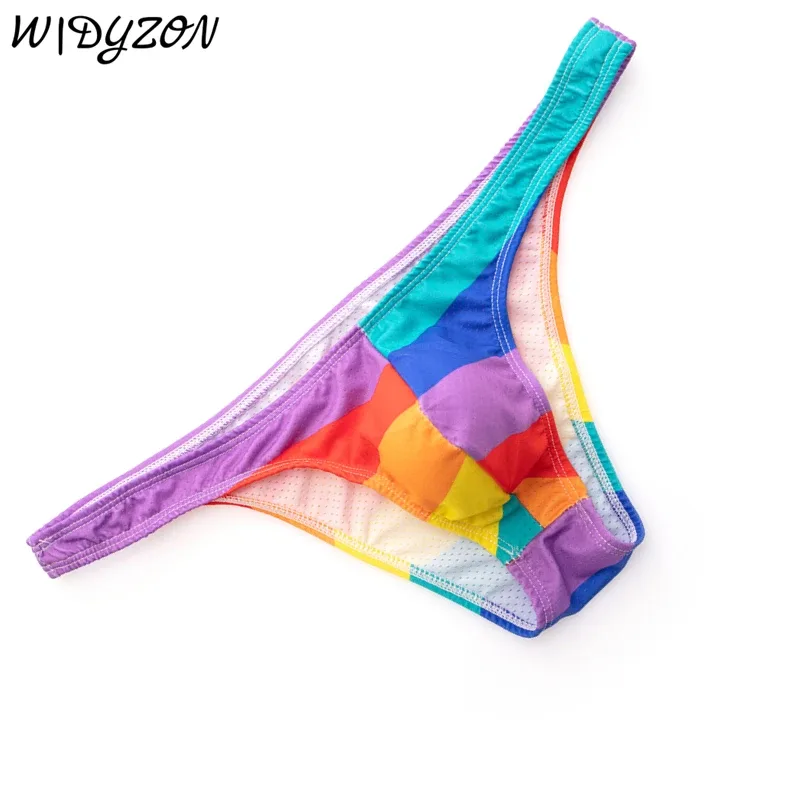 Naka-print na Brief Panlalaking Panloob Sexy Slip Hombre Bikini Briefs Man U Convex Underpants Cuecas Calzoncillos Mesh Mens Lingerie — image 1