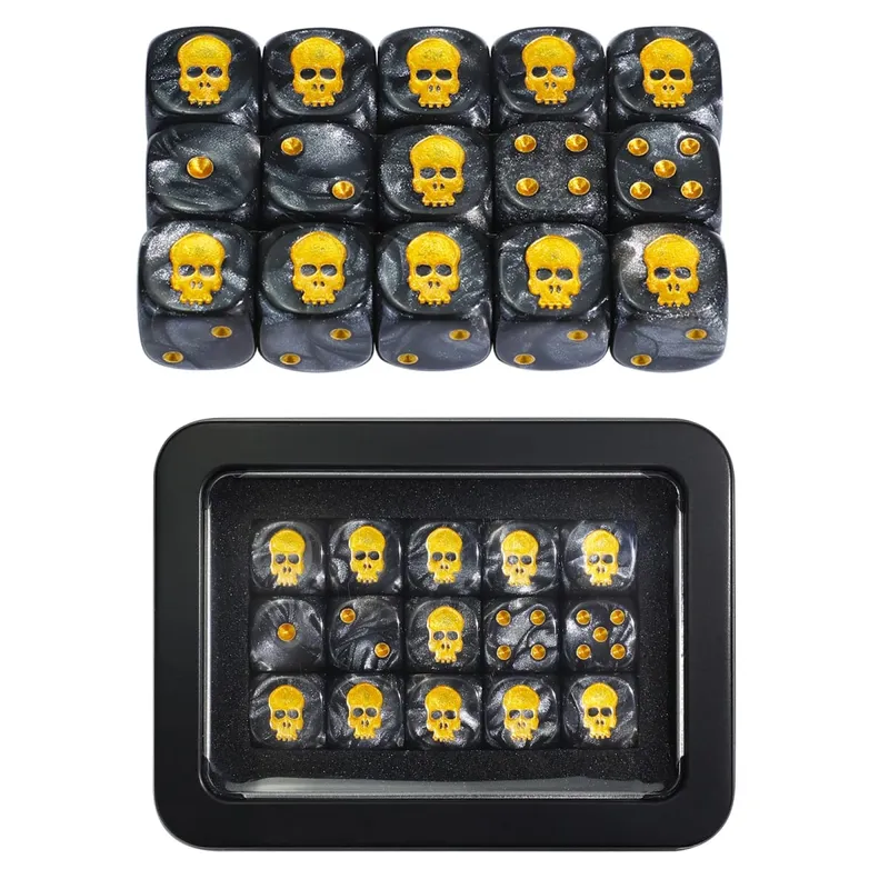 15-teiliges 16-mm-D6-Wargaming-Würfelset für Tabletop-Miniaturspiele, Schadensverfolgung, Armee-Fraktions-Themen-Würfelmarken