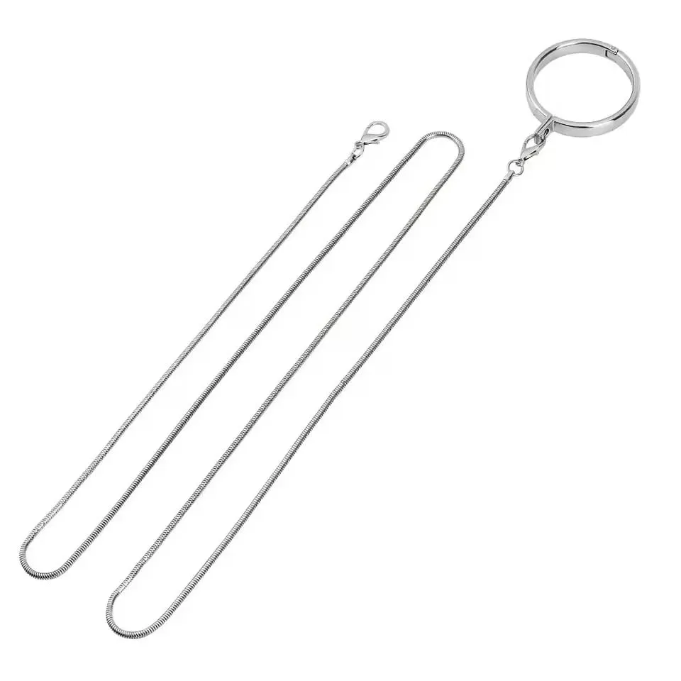 Masculino bola escroto maca metal pênis bloqueio galo anel corrente sm bondage restrição atraso ejaculação bdsm brinquedo sexual para homem — image 5