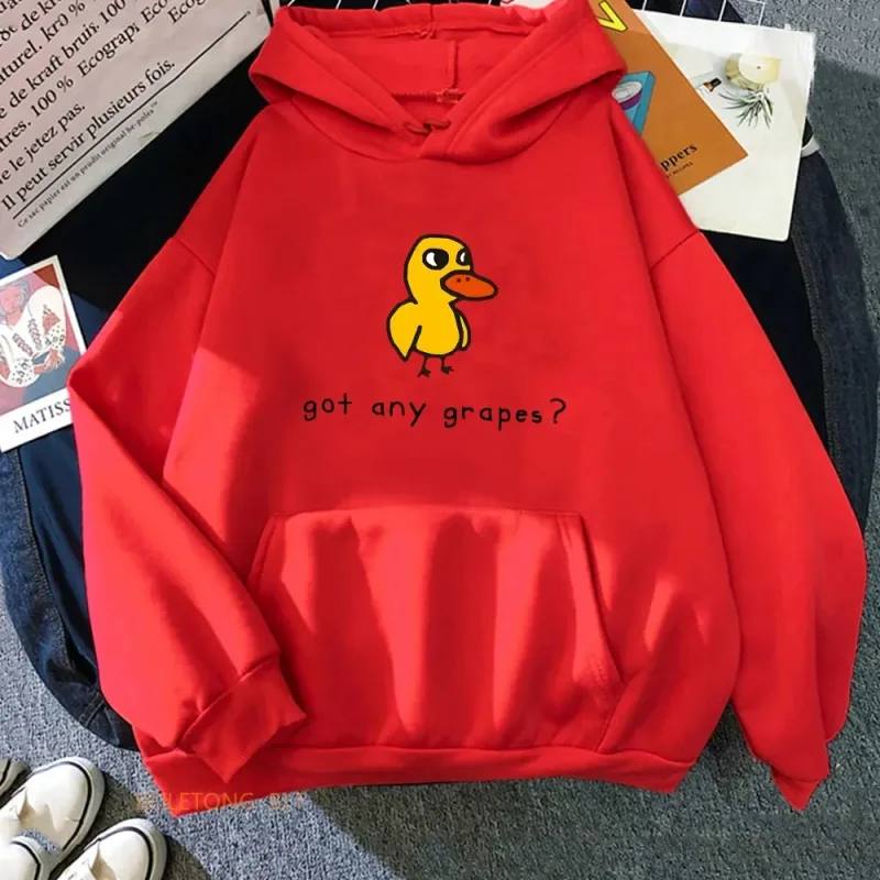 The Duck Song Got Any Grapes Printed Hoodies Kawaii Cartoon Women Sweatshirts Winter Soft Comfortable Hooded Clothing Streetwear — image 5
