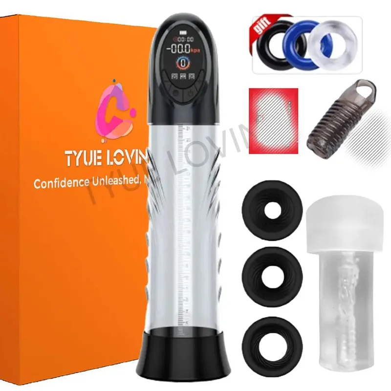 Elektrisk Penis Pump Ny LCD Penis Förstoring Förläng Pump Penis Trainer Sugande Manliga Masturbatorer Cup Dick Pump Sexleksaker för män — image 8