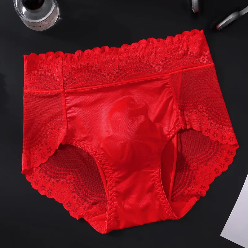 Flower Lace Mesh Hollow Out Sexy Men's Underwear Ice Silk Breathable Seamless Manipis na Triangle na Pantalon Malambot Traceless Panlalaki Briefs — image 19