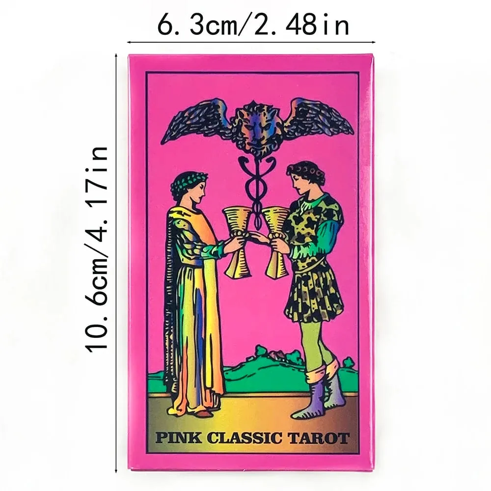 Pink Classic Tarot Deck Board Game Popular Divination Oracle Card Game Psychology Fortune Telling Cards for Tarot Beginners