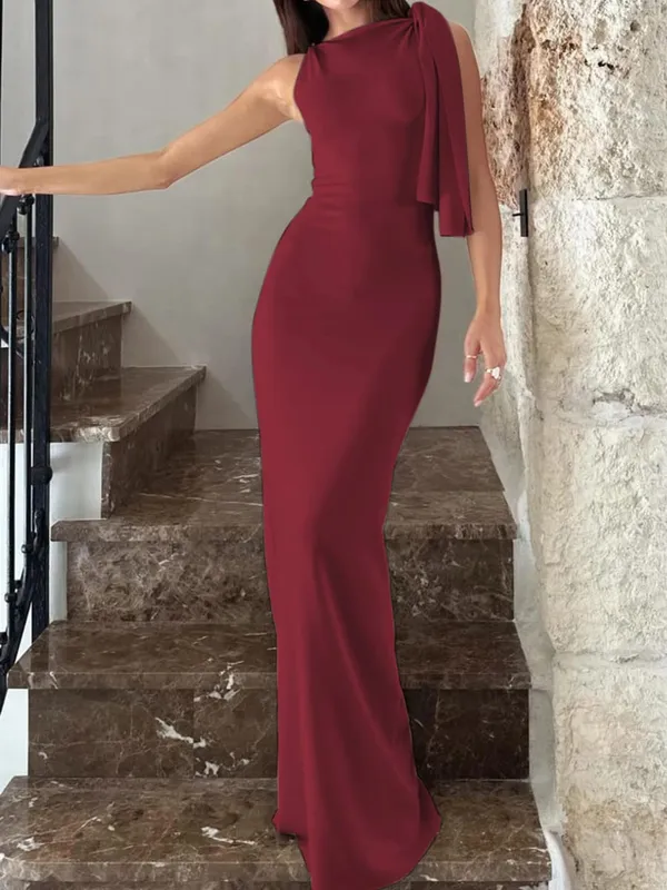Hugcitar moda solido o collo senza maniche patchwork sexy aderente maxi abito da ballo estate donna vestiti festa festival club Y2K — image 9