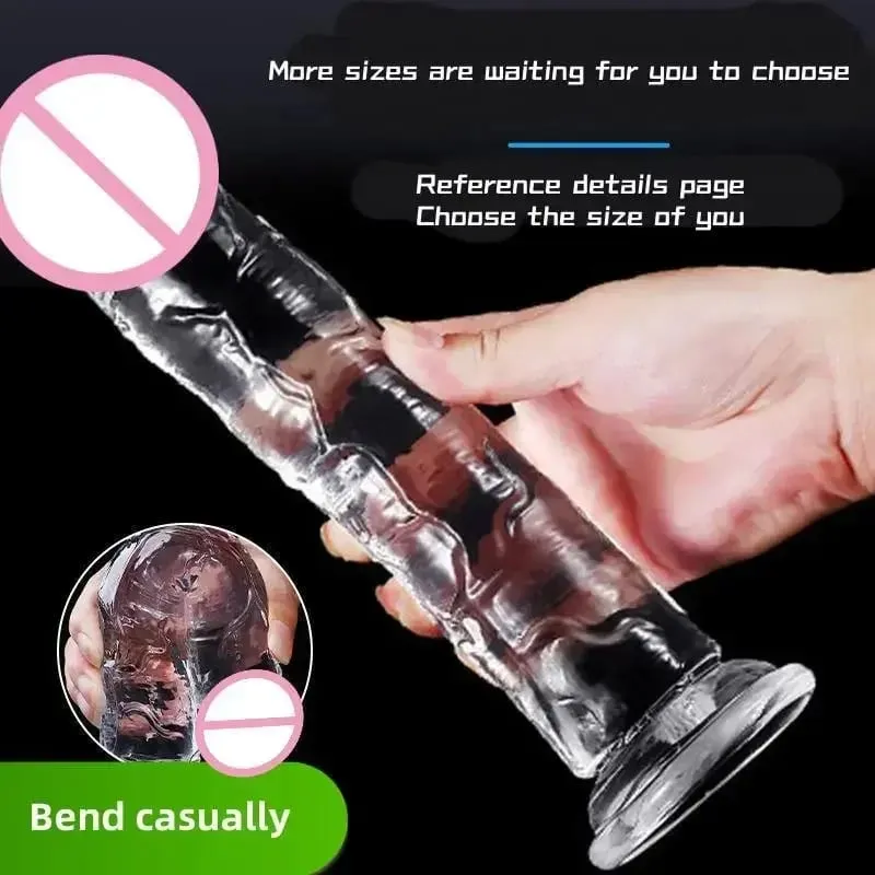 7 Sizes Realistic Clear Dildo XL Silicone Penis with Suction Cup Plugs for Women Masturbation Anal Adults Gay Sex Toys 18 G-spot — image 4