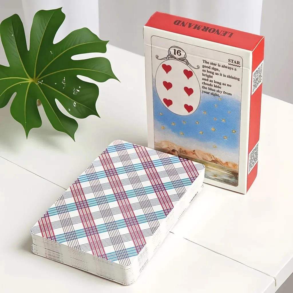Mlle Lenormand Deck 36 Cards Esoteric Fortune Telling Printed on 350GSM Double-embossed Cardstock - 9*6cm