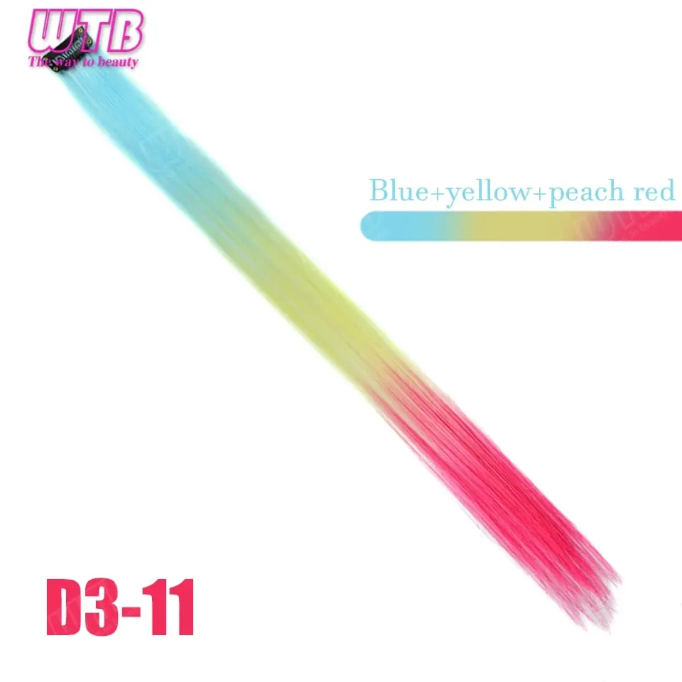 WTB Colored Synthetic Hair Extensions BB Clip Style Gradient Color Hair Extensions Suitable for Women's Daily Wear and Holidays — image 16