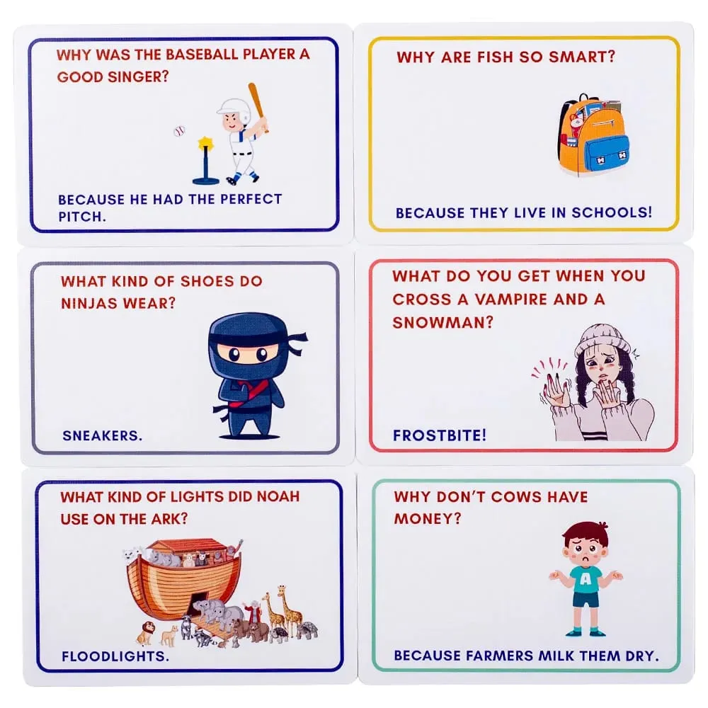 Kids Joke Cards 100pcs - Fun Lunchbox Notes With Puns Riddles Conversation Starters For Family Car Rides Road Trip Board Game — image 4