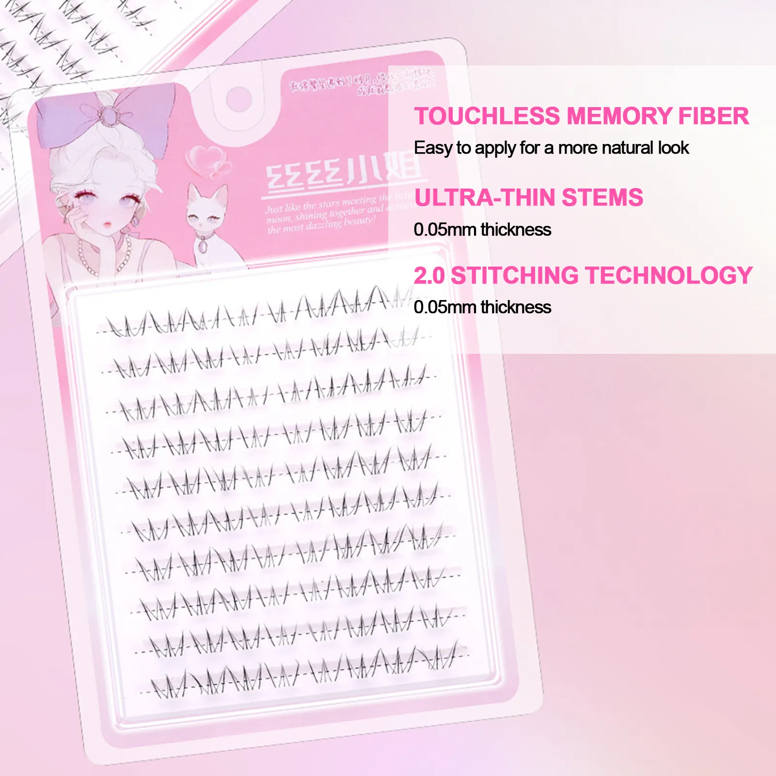 10 Rows 5-7mm Air Lower Eyelashes No Glue Need Fake Lashes Segmented Natural Cat Eye Under Lashes W Shaped Bottom Eyelash