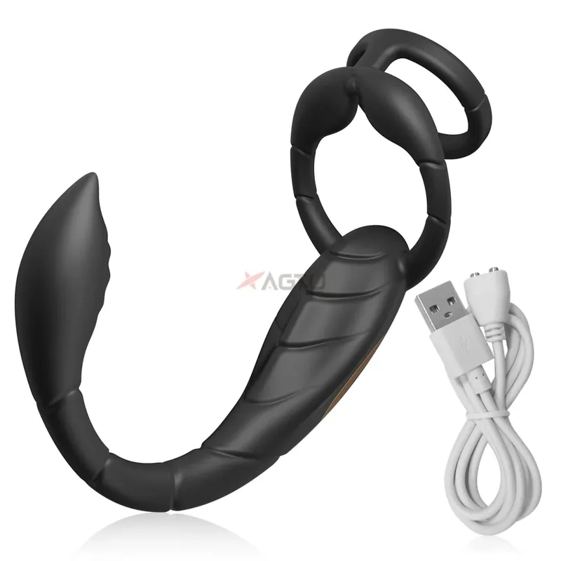Penis Ring Cock Rings App Control Vibrator para sa Mga Lalaki Prostate Massager Dual Anal Vibrating Butt Plug Anal Sex Toy para sa mga Lalaki