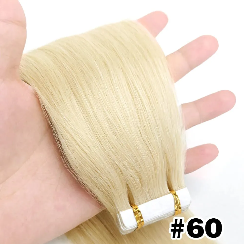 Tape in Hair Extensions Human Hair 16-26 Inch 50g 20pcs Skin Weft Seamless Tape in Real Remy Straight Hair for Women Daily Use — image 8