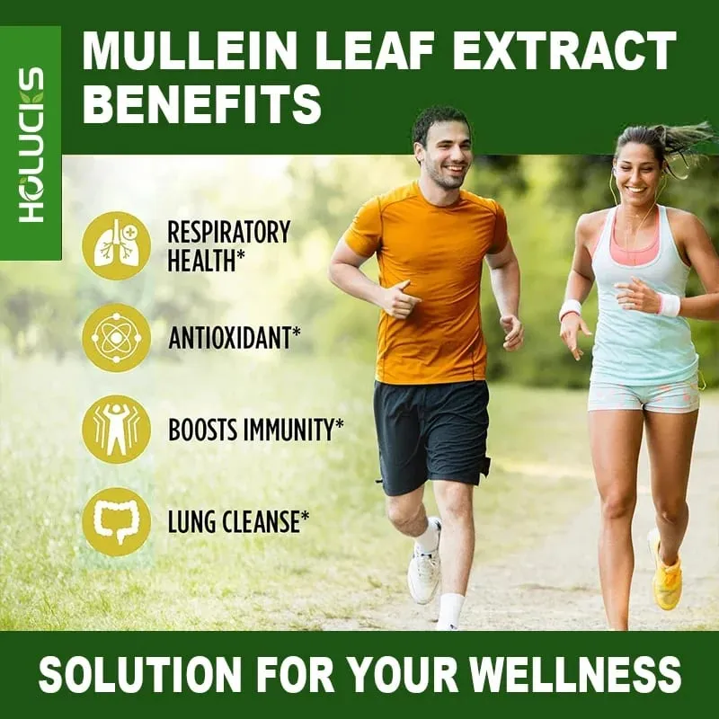 Premium Mullein Leaf Extract Capsules with Vitamin C Support Expectorant Soothes Airways & Reduces Irritation Lung Health