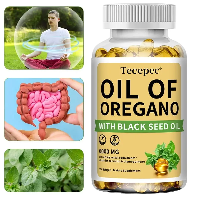 Oil of Oregano with Black Seed Oil 2 in 1 Oregano Supplement for Immune Health Digestive Health Non-GMO — image 2