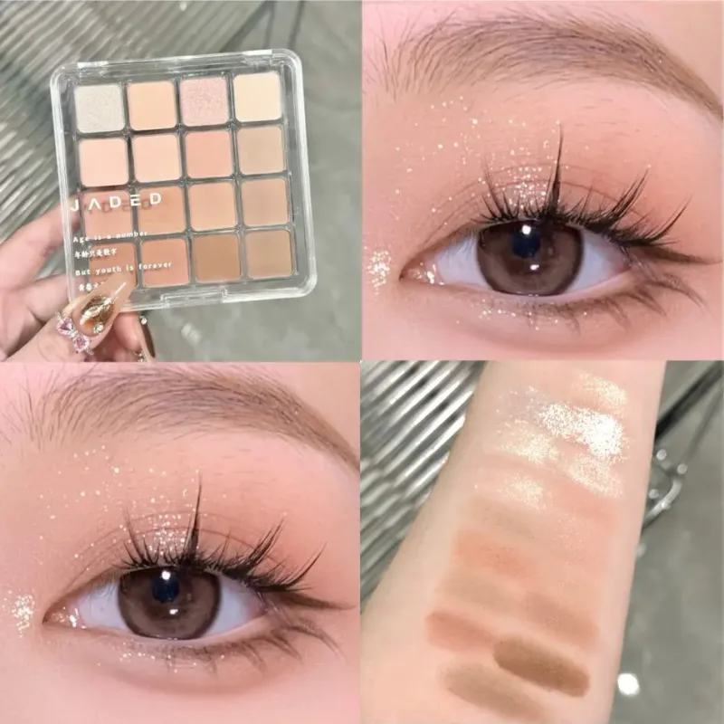 16 Color Eyeshadow Palette Matte Low Saturation Waterproof Glitter Blue Eye Shadow Long Lasting Pink Eyes Makeup Korean Cosmetic — image 9
