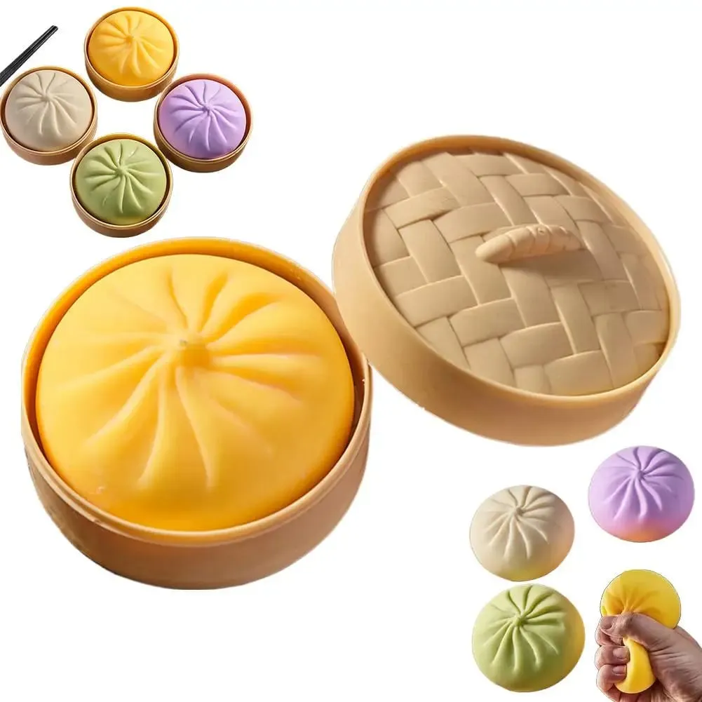 Large Dumpling Pillow Soft Huggable Plush Toy for Home Decor Adorable Dumpling Shape with Playful Expression Dough Ball