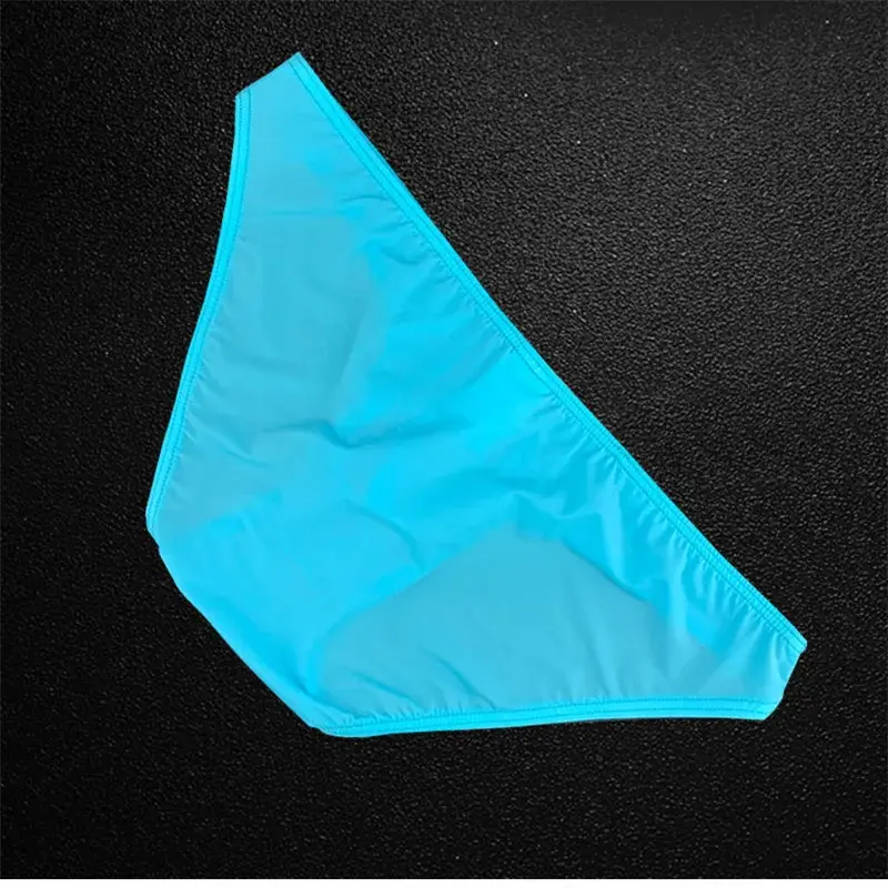 Herrbyxor Ice Silk Ultra Tunna Underkläder Sexiga U Bulge Pouch Man Trosor Elastisk Komfort Snabbtorkande Trosor Kalsonger — image 5