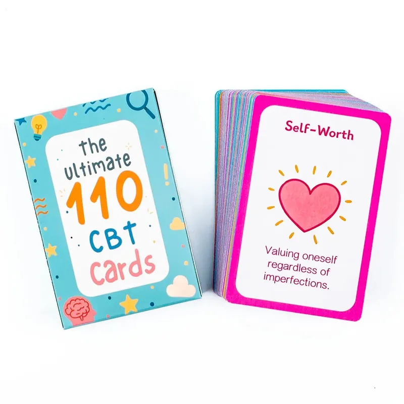 110pcs Adult Mindfulness Cards Emotional Management Supplies Stress Relief Tool Mental Wellness for Teens & Students Board Game