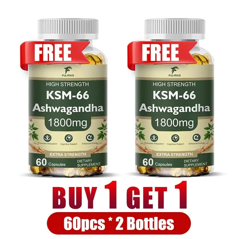 Buy 2 Get 2 Free! High-Potency KSM-66 Capsules 2100mg Supports Energy Focus & Physical Performance Pure Root Extract — image 10