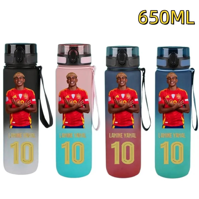 650ml Football Star Water Cup Lamine Yamal Portable Outdoor Large Capacity Sports Fitness Flip Cover Drinking Bottle Fans Gifts — image 7