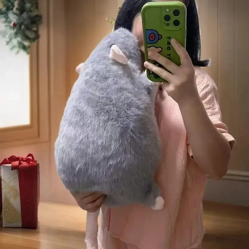 35/50/90cm Cartoon Flower Branch Rat Soft Oversized Animal Figure Cute Simulation Big Mouse Plush Toy Pillow Birthday Gift