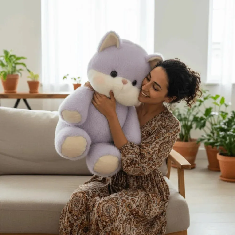 New Design Soft Cat Stuffed Animal Plush Pillow Emotional Support 17.7inch Stuffed Animals Plush Cat Pattern Cute Stuffed Toys