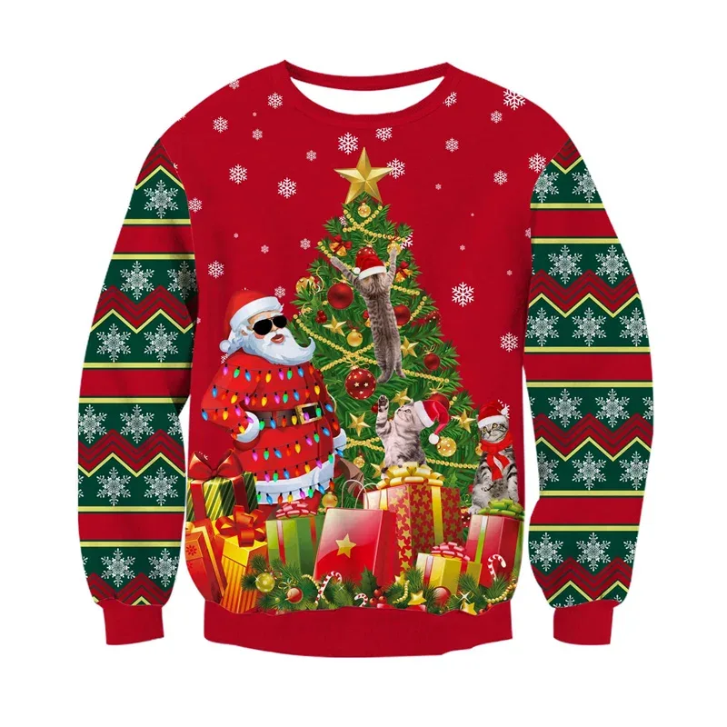 Fashion Ugly Christmas Sweater Men Women 3d Printing Funny Xmas Sweatshirt Crewneck Long Sleeve Pullover Oversized Hoodies — image 12