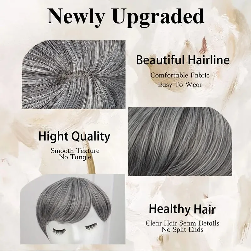 6Inch Synthetic Short Straight Hair Toppers for Thinning Hair Texture Clip-In Adds Volume Hairpiece for Women Daily Use — image 4