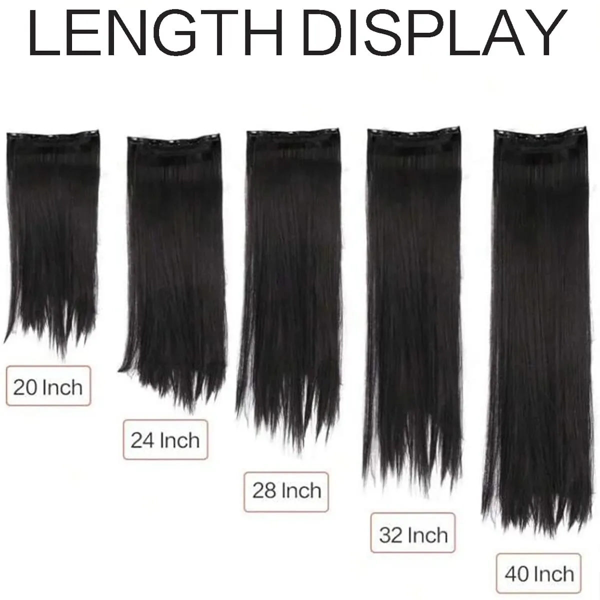 JKL Synthetic 5 Clip In Hair Extensions Long Straight Hairstyle Hairpiece Black Brown Blonde 80CM Natural Fake Hair For Women — image 4