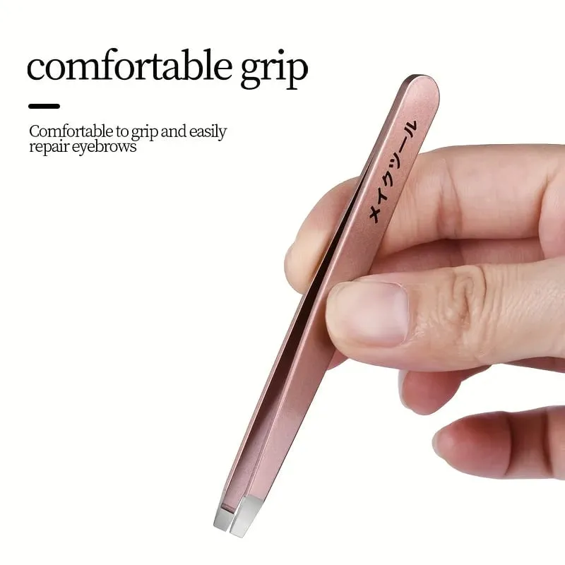 2 Pcs Set Professional Tweezers with a Storage Case Perfect for Removing Facial Hair Splinters And Ingrown Hairs Eyebrow Clip — image 2